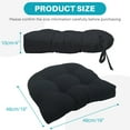 thumbnail image 5 of JOVELL 2 Pack Tufted Chair Cushions 19x19 Inch, Waterproof Outdoor/Indoor Seat Pads with Ties, 4" Thick Patio Cushions for Wicker Rattan Rocking Chairs, Black, 5 of 7