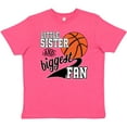 thumbnail image 3 of Inktastic Little Sister and Biggest Fan- Basketball Player Youth T-Shirt, 3 of 5