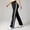 Black, variant on Vivianyn HD Women's High Waisted Striped Flare Pants, Casual Activewear Trousers for Women,Navy,Size S-XL