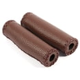 thumbnail image 4 of Yosoo 1 Pair Three Colors Retro Artificial Leather Bicycle Handlebar Grips Bike Handle Cover Grips, Leather Handle Bar, Handlebar Grip, 4 of 7