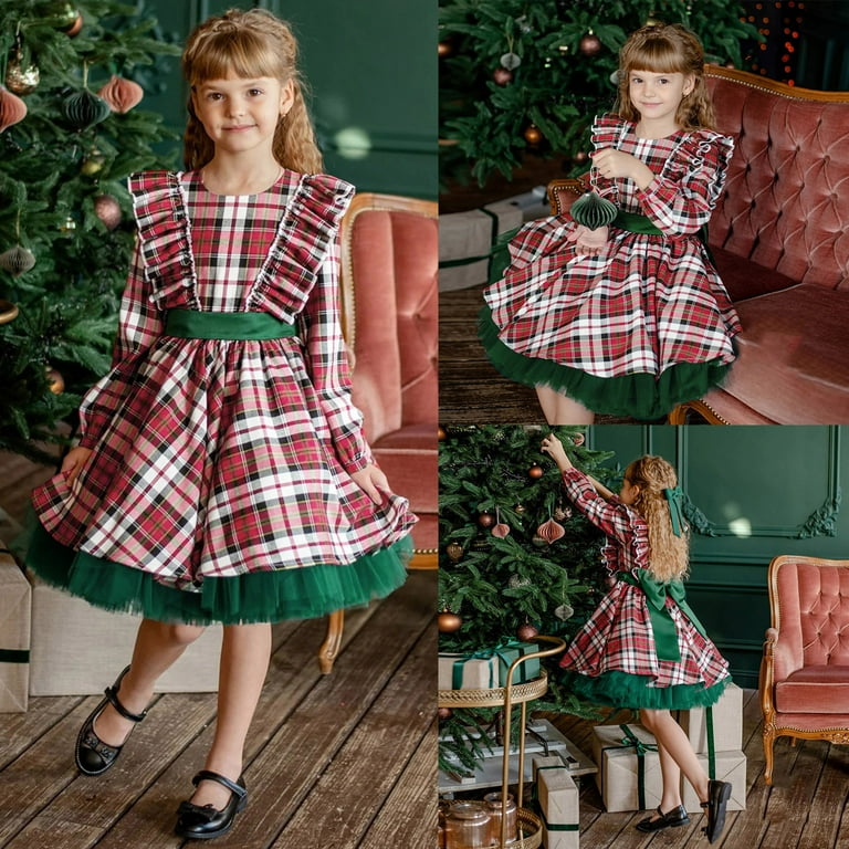 RIJOPUTY Green Christmas Dress Toddler 6t Christmas Dresses for Girls Plaid  Christmas Thanksgiving Dress Princess Dress Up Baby Girl Newborn Clothes,  Green 18-24 Months - Walmart.com