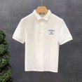 thumbnail image 4 of Camiseta para hombre con estampado de cuello, camiseta blanca tipo polo, camiseta con alfabeto, gráfica, normal, original, elegante, elástica, a la moda, talla XL, 4 of 5