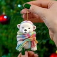 thumbnail image 2 of Lilixerw Cute Polar Bear Acrylic Ornament,Christmas Mini Animal Pendant for Car Mirror,Home,Christmas Tree Decor,3.15 Inch, 2 of 3