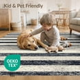 thumbnail image 4 of ODIKA 8'x10' Washable Area Rug Non-Slip Chair-Friendly Mat Striped Vintage Farmhouse Bands Distressed Colorblock Border for Dining Room, Large Office, Lounge, 4 of 7