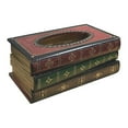 thumbnail image 1 of BINGLI Crafted Classical Retro Wooden Antique Book Tissue Box Cover Rectangular Tissue Holder Dispenser Paper Cover Case Napkin Holder Home Decor for Bathroom Living Room Office car Kitchen Red-A, 1 of 9