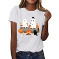 thumbnail image 2 of VKOYWKM Women's Halloween Print Tees Ghost Graphic Tees Short Sleeve Loose Fit Crew Neck Halloween Party Tshirt Casual Lightweight Spooky T-Shirt, 2 of 6