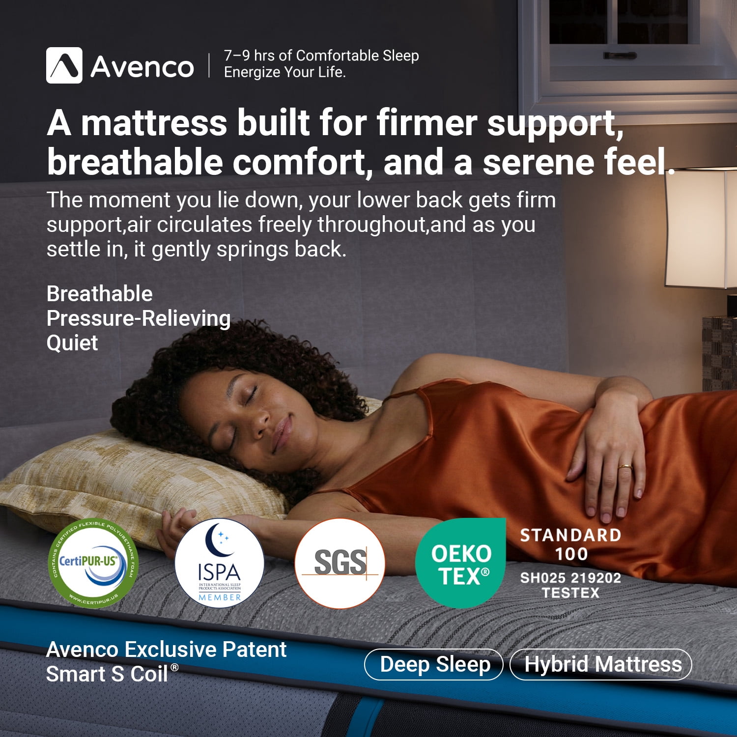 Avenco Original 12" Medium-Firm Gel Memory Foam Hybrid Mattress,Queen Size