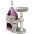thumbnail image 3 of TRIXIE My Kitty Castle Plush 35.5" Cat Tree, Sisal Scratching Posts, Rustling Fabric, Gray, 3 of 8