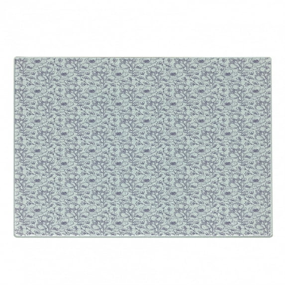 Flower Cutting Board, Unpainted Blossom Flower Branch and Buds Spring and Nature Theme Image, Decorative Tempered Glass Cutting and Serving Board, in 3 Sizes, by Ambesonne