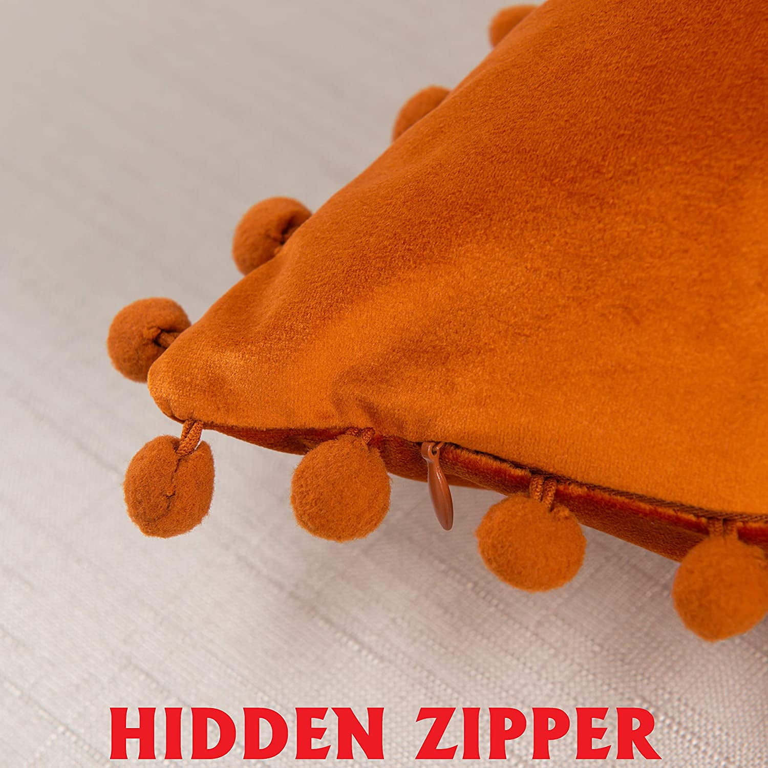 Velvet Soft Solid Decorative Square Throw Pillow Covers Set20 x 20 Inch Orange