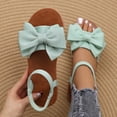 thumbnail image 5 of Pandaie Flat Sandals for Women Open Toe Bowknot Summer Beach Shoes Ankle Strap Comfortable Orthopedic Cork Footbed Slides Green 8.5, 5 of 9