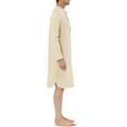 thumbnail image 4 of MODA NOVA Big & Tall Men's Cotton Bathrobe Long Sleeve Nightgowns Dress Khaki S, 4 of 4