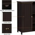 thumbnail image 5 of YANG2 Bathroom Floor Cabinet, Modern Storage Freestanding Organizer Cabinet with Adjustable Shelves & Double Doors, 3-Tier Home Living Room Furniture, Espresso, 5 of 10