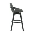 thumbnail image 5 of Baylor 30" Gray Faux Leather and Black Wood Swivel Bar Stool, 5 of 7