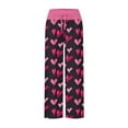 thumbnail image 5 of LEJHVAQK Heart Printed Valentine's Day Series Pajama Pants for Women Wide Leg Lounge Pants with Comfort Waist Elastic Drawstring Sleep Pants, 5 of 6