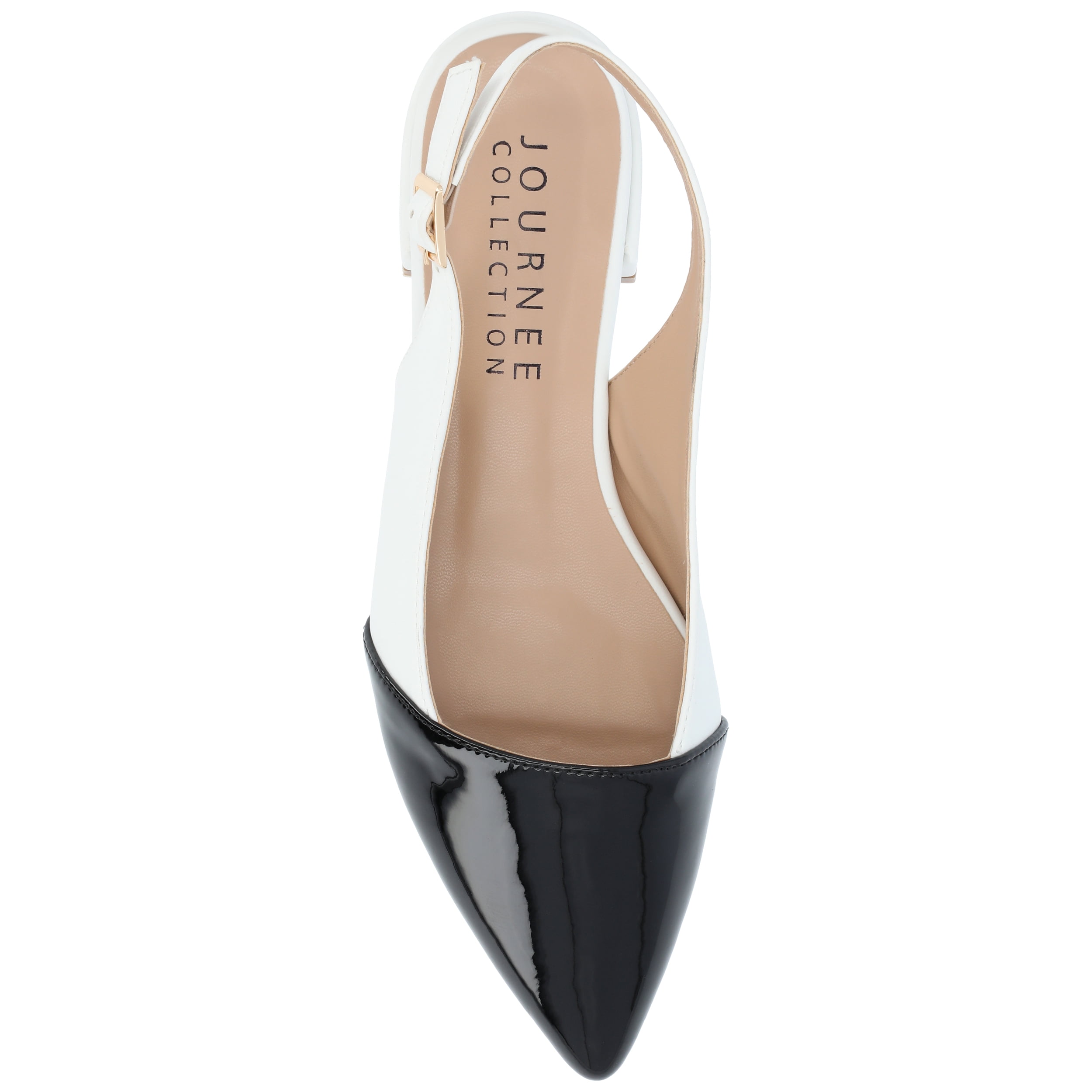 Journee Womens Bertie Sling Back Two Tone Pointed Toe Flats