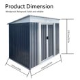 thumbnail image 2 of 6x4 FT Pent Roof Outdoor Tool Bike Storage Garden Shed with Aluminum Alloy Frame and Sliding Door, Grey, 2 of 7