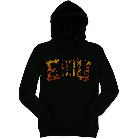 Ecko Unltd. Womens Leopard Pullover Hoodie Sweatshirt, Black, Medium