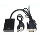 thumbnail image 1 of Adaptador convertidor VGA a cable con cable de audio 1080P de cobre libre de oxígeno para PC, portátil, TV, proyector, HDTV (negro), 1 of 5