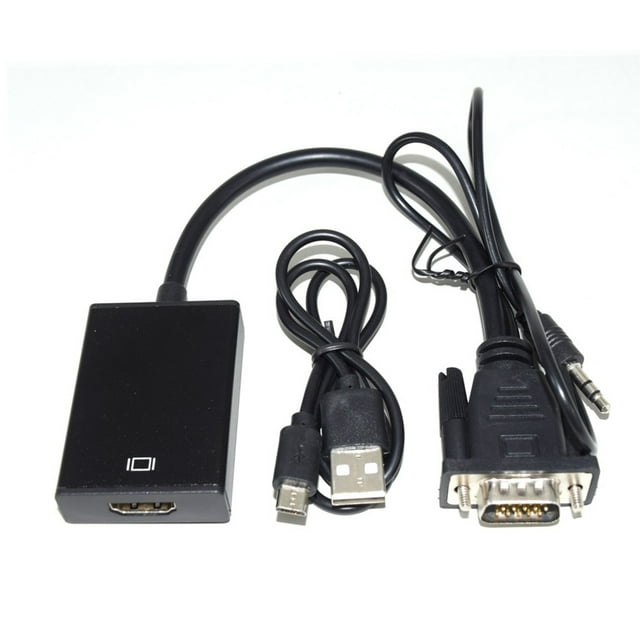 VGA To Cable Adapter Converter with Audio Cable 1080P Oxygen Free Copper for PC Laptop TV Projector HDTV