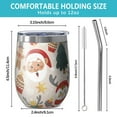 thumbnail image 5 of Christmas 12oz Stainless Steel Insulated Wine Tumbler with Lid and Straw – Double Wall Vacuum Mug for Hot & Cold Drinks, 304 Steel Interior, Sweat-Free Design, 5 of 5