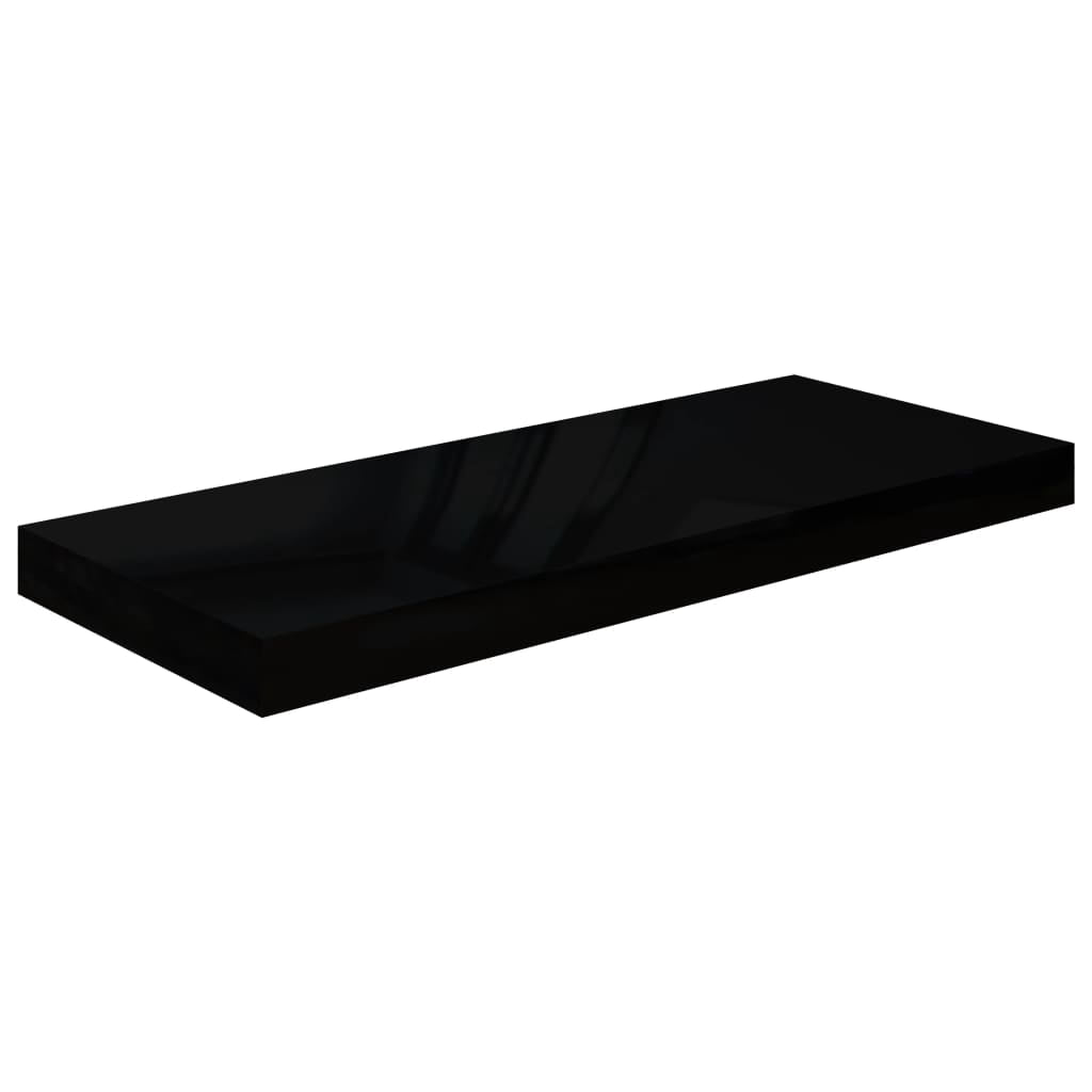 vidaXL Floating Wall Shelves 4 pcs High Gloss Black 23.6"x9.3"x1.5" MDF