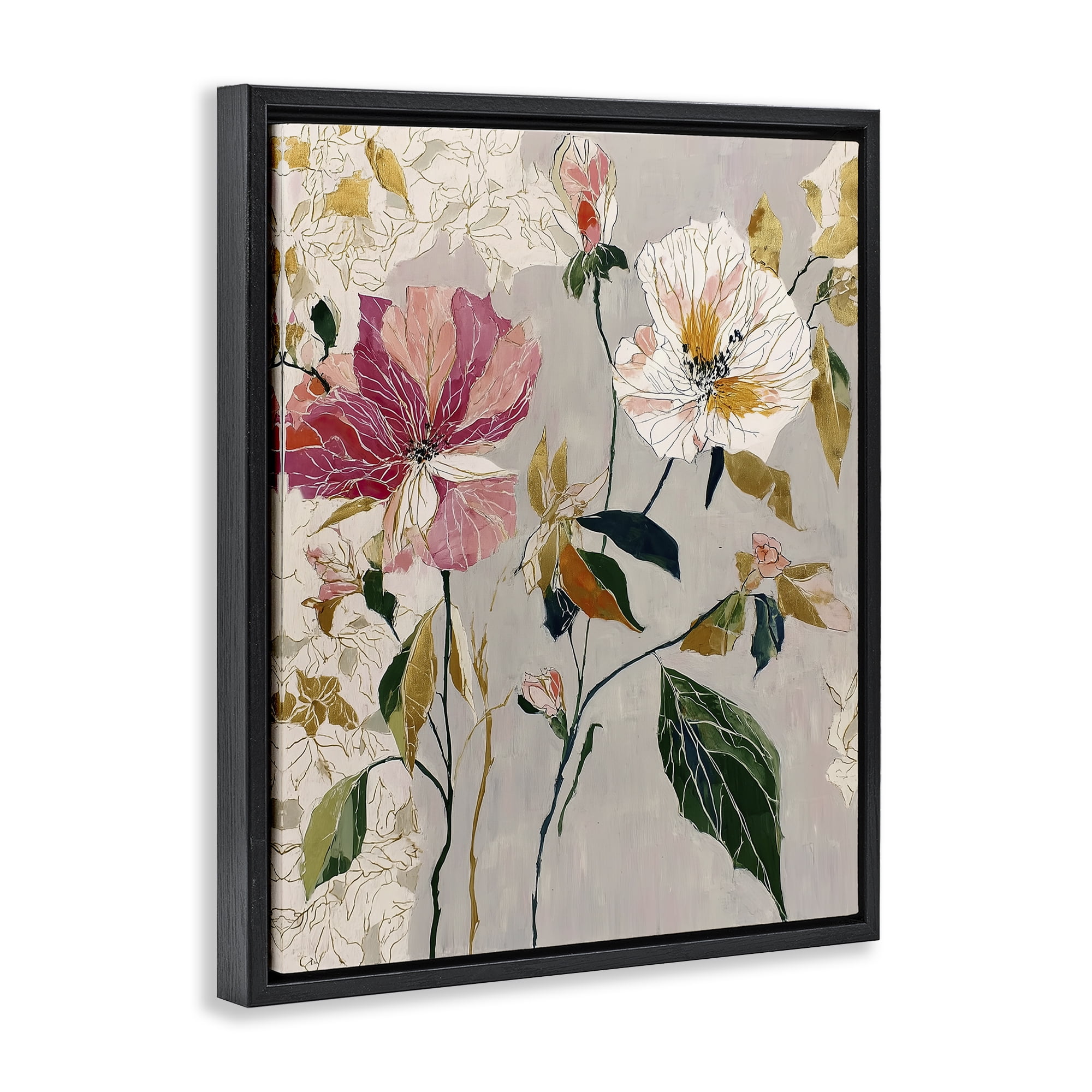 Playful Assumption Abstraction Black Framed Floater Canvas Wall Art, design by Annabelle Hall