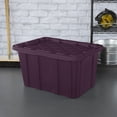 thumbnail image 5 of Sterilite Large Industrial Tote, 27 Gallon Durable Plastic Storage Bin with Snap-On Lid, Ideal for Fall and Halloween Costumes, Décor, and More, Plum, 5 of 12