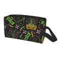 thumbnail image 2 of Goofa Carnival Mardi Gras3 Printed Toiletry Bag with Handle,Large Capacity Travel Makeup Cosmetic Bag for Women, Carry on Airport Airline Compliant Bag, 2 of 9