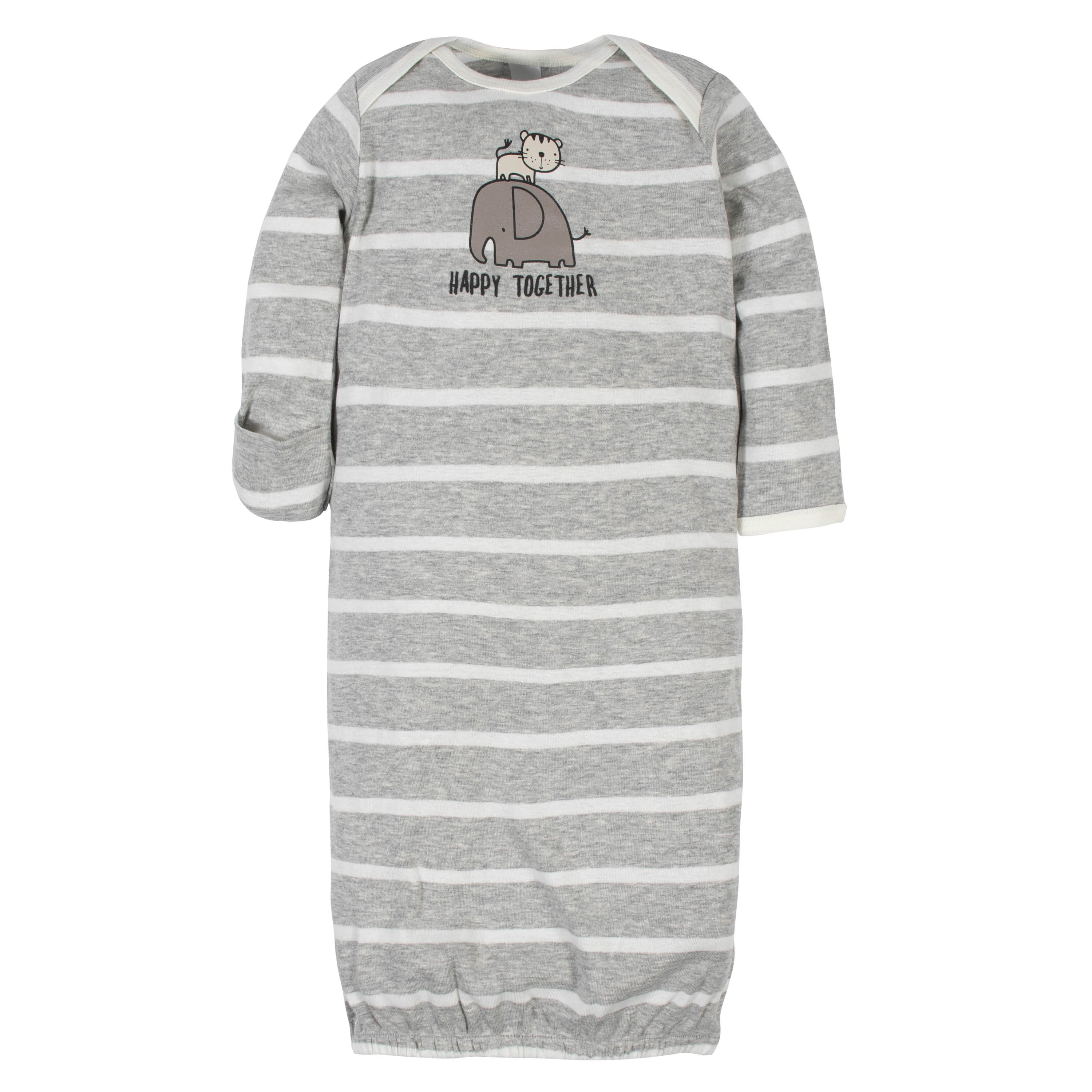 Gerber Baby Neutral Lap Shoulder Gowns, 4-Pack, Preemie-0/6 Months