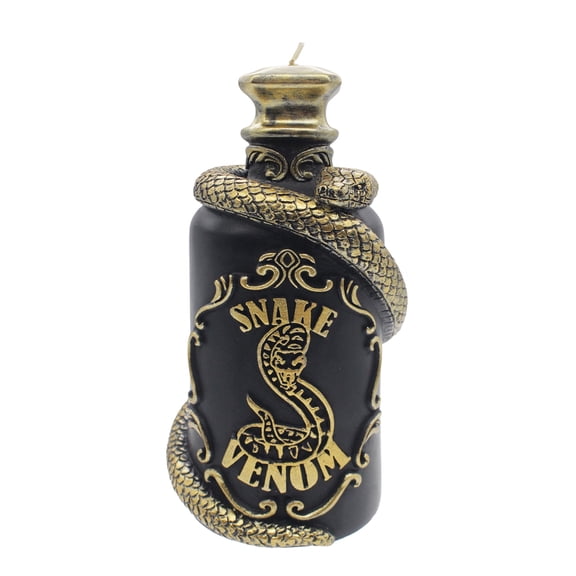 Snake Venom Potion Candle, Black and Gold, 6.75", Halloween by Way To Celebrate