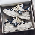 thumbnail image 3 of Men's Beige Printed Chunky Platform Dad Sneakers, Breathable Fashion Casual Walking Shoes, Non-Slip Athletic Shoes for Daily Wear, 3 of 9