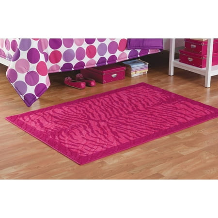 Your Zone Printed Accent Rug, Pink Zebra