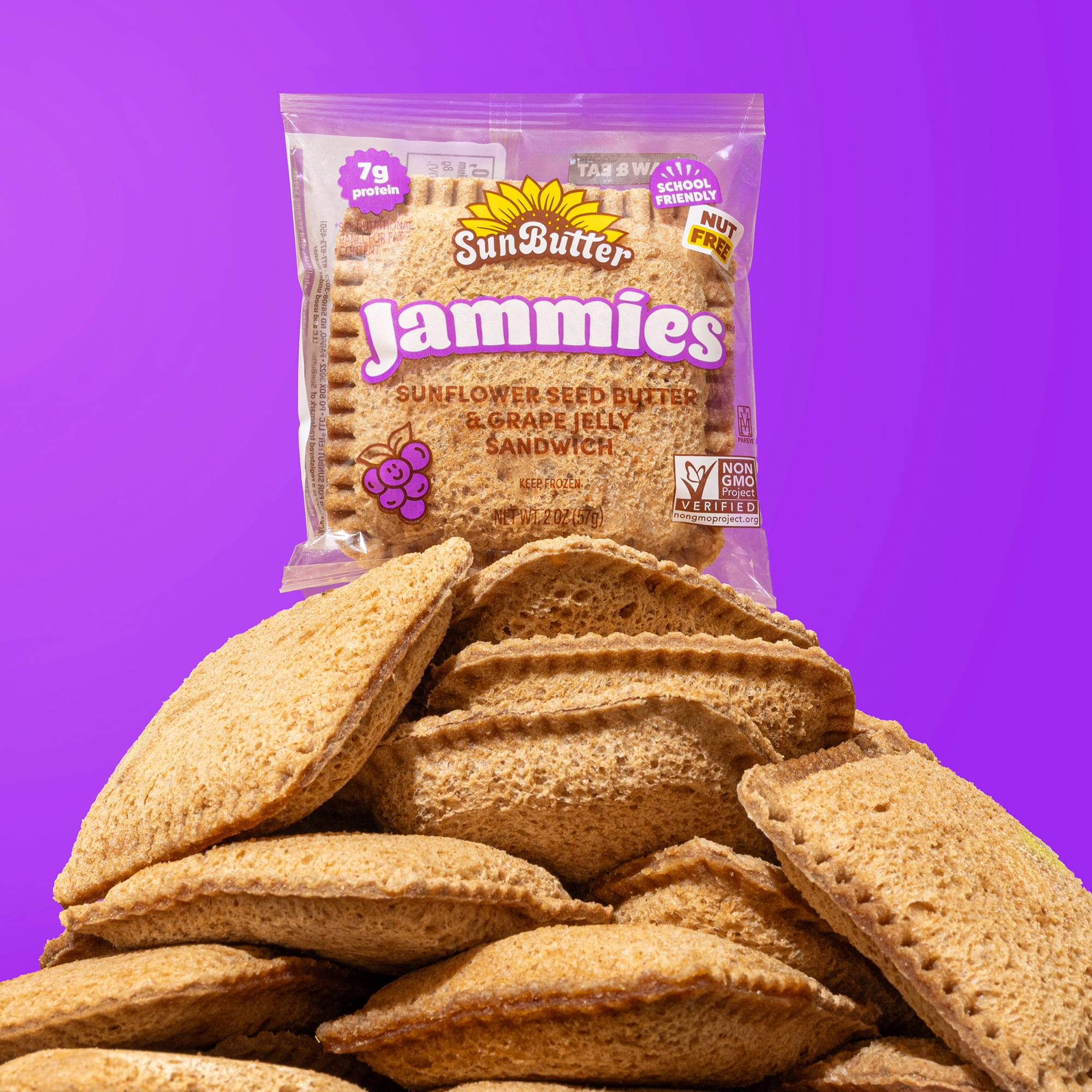 SunButter Jammies Sunflower Seed Butter and Grape Jelly, 2.0 oz,  4 Count (Frozen)