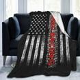thumbnail image 1 of Fleece Blanket Drag Racing American Flag Plush Throw Fuzzy Super Soft Reversible Microfiber Flannel Blankets 60"x50", 1 of 4