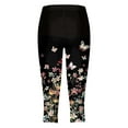 thumbnail image 5 of newwalpole Capri Leggings for Women Fall Floral Printed Plus Size Capris High Waist Knee Length Slim Fit Yoga Cropped Legging Black for Size XXL, 5 of 5