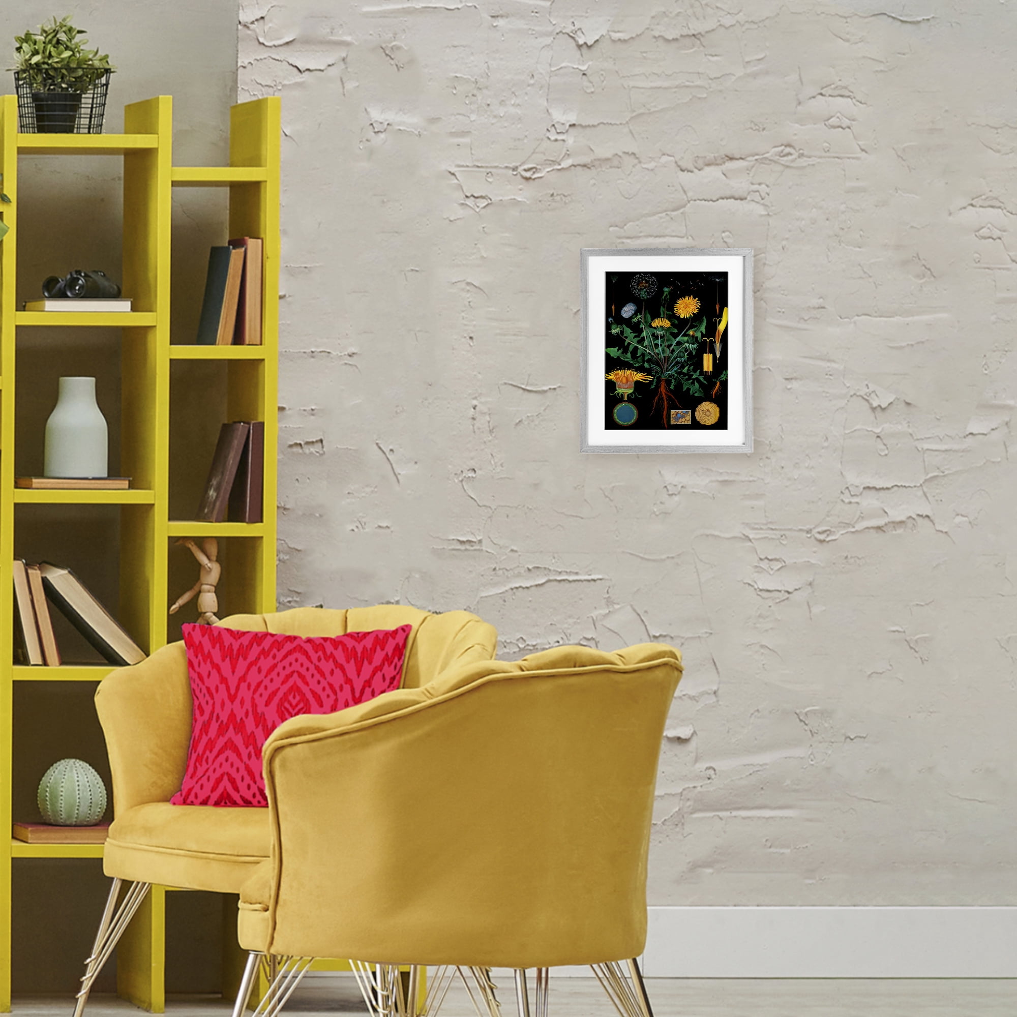 Stupell Industries Dandelion Botanical Illustration Gray Framed Print Under Glass, design by Vintage Hustle