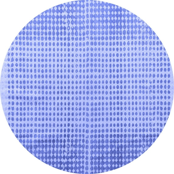 Ahgly Company Machine Washable Indoor Round Abstract Blue Modern Area Rugs, 7' Round