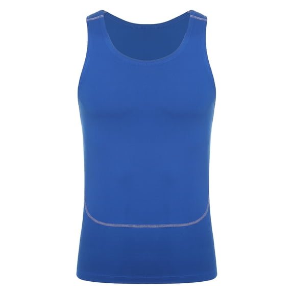 Sinleey Men's Quick Dry Workout Tank Top Gym Muscle Tees Fitness Bodybuilding Activewear Swimming Blue S