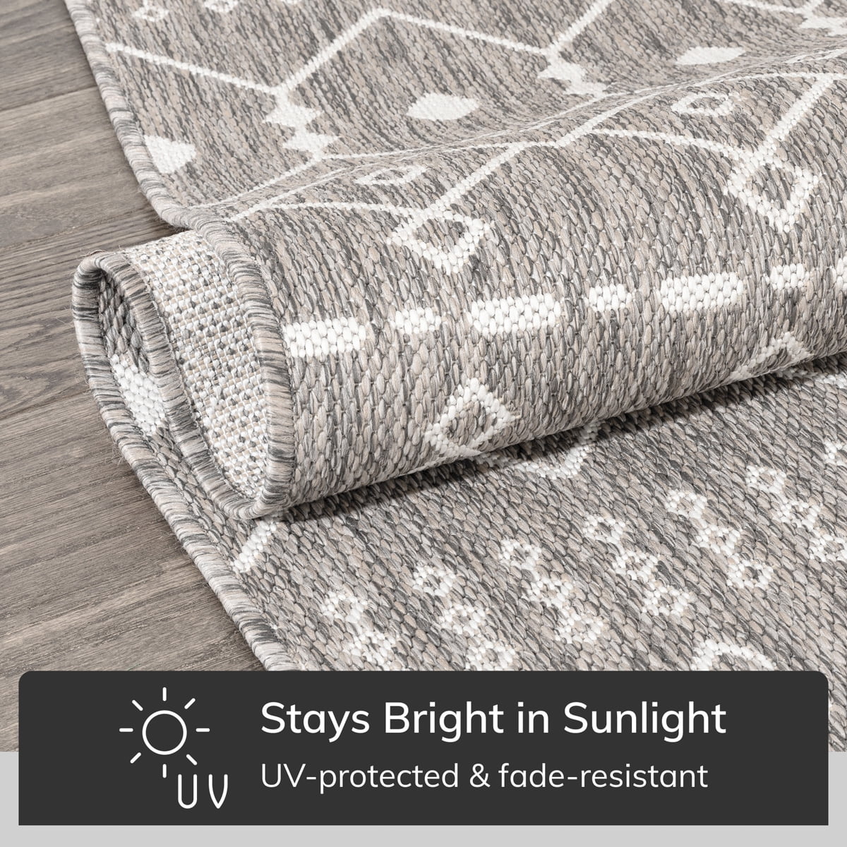 Well Woven Medusa Nord Nordic Lattice Pattern Outdoor Light Grey 9'3" x 12'6" Area Rug