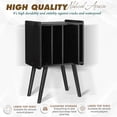 thumbnail image 2 of 2BHOME Soporte de madera para tocadiscos LP con 4 gabinetes, capacidad para hasta 100 vinilos, soporte de almacenamiento de discos de metal y mesa organizadora, diseño clásico para archivos/libros (mo, 2 of 5