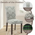 thumbnail image 3 of Fabric Dining Chairs Set of 4 with Nailhead Detail and Wooden Legs, Upholstered Side Chairs for Kitchen and Dining Room – Grey/Blue Flower, 3 of 6