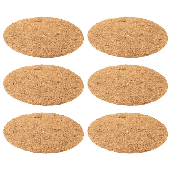 Uxcell 18 Inch Coconut Fibers Mulch Ring, Coco Coir Tree Protector Mats Tree Disc Plant Cover Protection, 6Pcs
