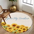 thumbnail image 2 of Round Area Rug 8 Ft, Yellow Sunflowers Washable Non-Slip Circle Carpet for Living Room/Bedroom, Summer Floral Elegant Pastoral Botanical Collection Low-Profile Large Area Rugs for Indoor, 2 of 8