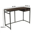 thumbnail image 3 of Driftwood Finish Computer Desk with Drawer and Black Metal Frame, 3 of 5