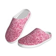 thumbnail image 2 of Fotbe Pink Glitter Pattern Women's Fuzzy Curly Fur Memory Foam Loafer Slippers Indoor Outdoor Slippers Winter Home Shoes-40/41, 2 of 7