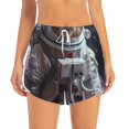 thumbnail image 2 of Xecao Cat Astronaut In Space for Double-layer Running Short for Women, Perfect for Gym, Tennis, and More, Featuring a Convenient Pocket-Medium, 2 of 7