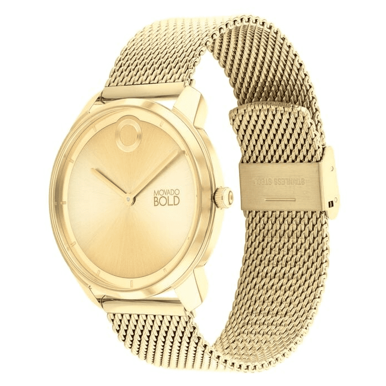 Movado 3601015 Gold Dial Gold Stainless Steel Mesh Bracelet  display picture 1