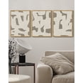 thumbnail image 3 of SHENIFY Boho Abstract Wall Art Mid-Century Duotone Minimal Dark Brush Stroke Neutral Modern Minimalist Painting Decorative Artwork 11x14in3pcs Natural Framed, 3 of 5