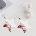 thumbnail image 5 of Leather Earrings Dangle For Women Blood Splatter Trendy Star Earrings Lightweight Fashion, 5 of 6